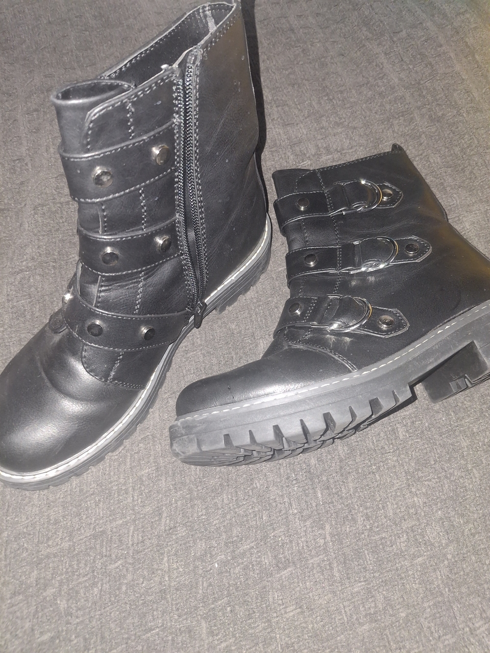 Kohl's Black Buckle Moto Combat Boots